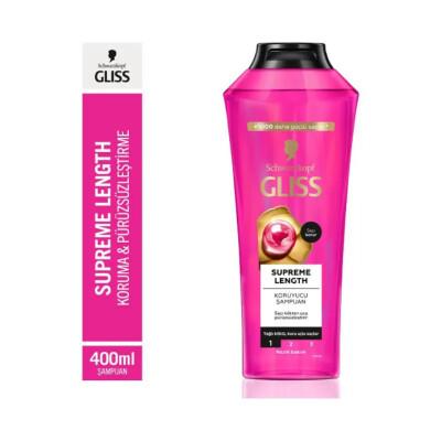 Gliss Supreme Length Shampoo for Long Hair - Nourishing Biotin Complex & Peony Flower Extract, 13.53 fl oz