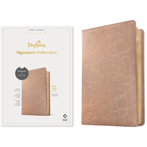 NLT Super Giant Print Bible, Filament Enabled (Leatherlike, Blush Floral, Red Letter): Dayspring Signature Collection - Imitation Leather