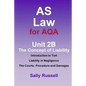 AS Law for AQA Unit 2B The Concept of Liability: Introduction to Tort: Liability in Negligence. The Courts: Procedure and Damages - Paperback