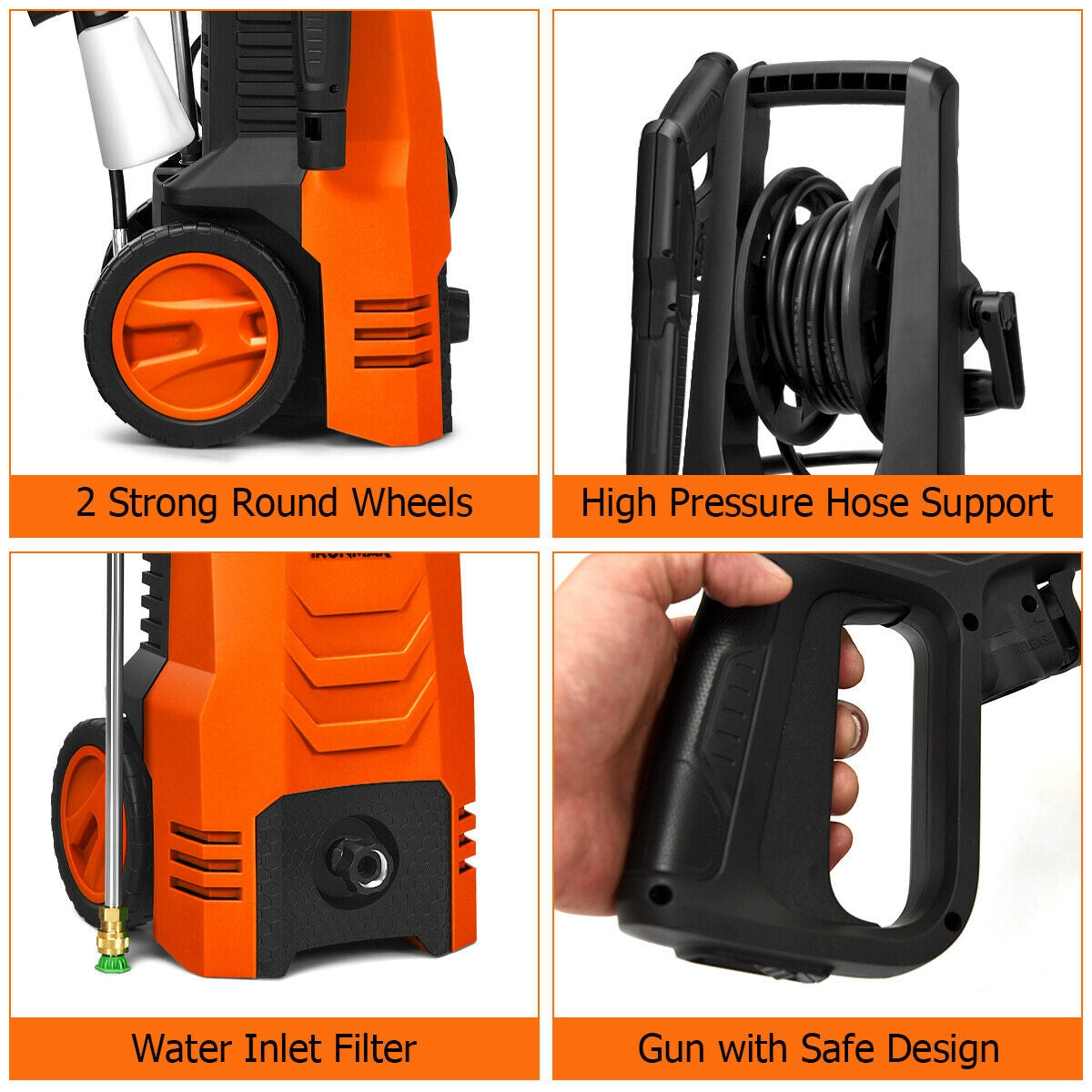 3500PSI Electric Pressure Washer with Wheels