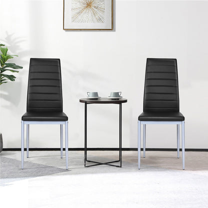 4 pcs PVC Leather Dining Side Chairs Elegant Design