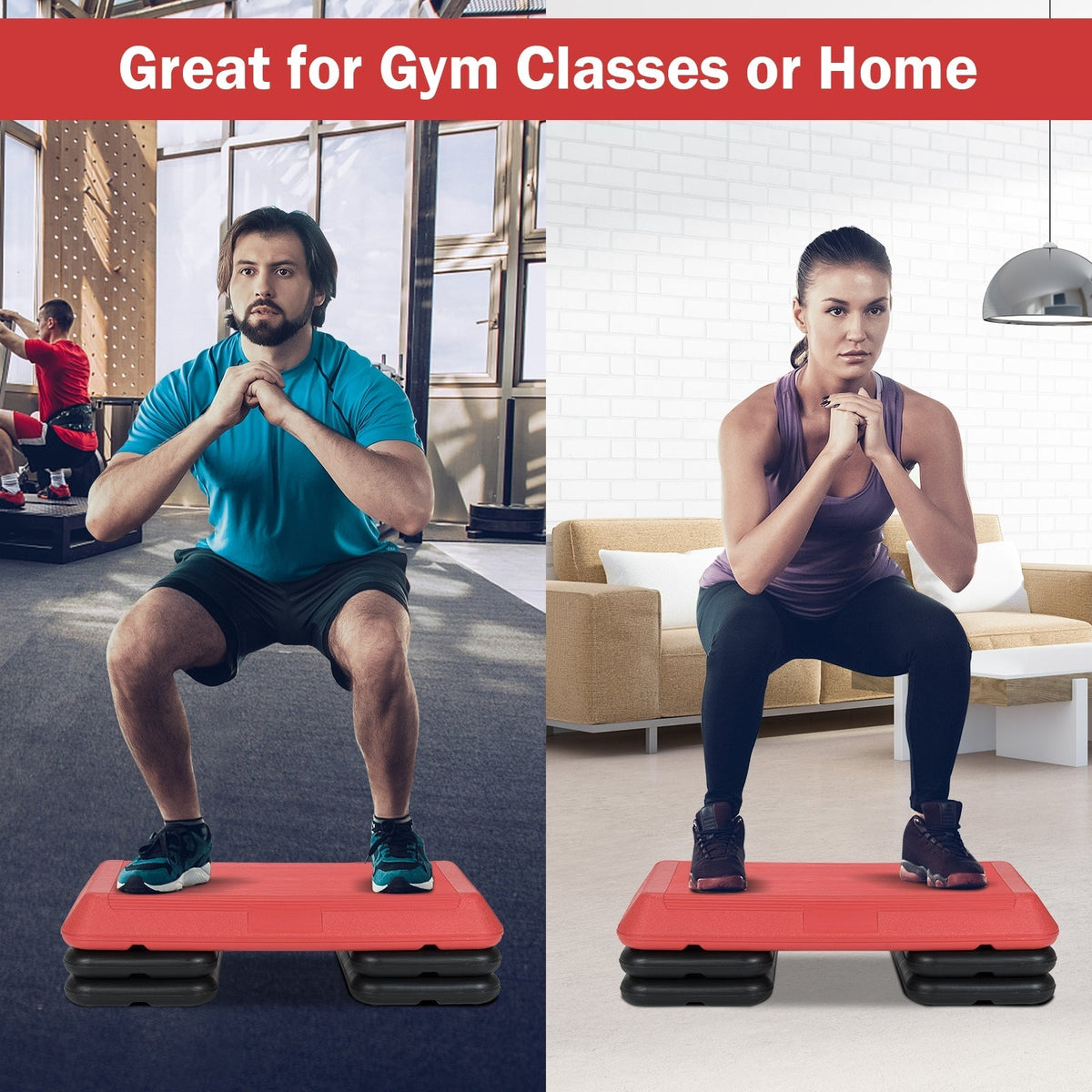 29 Inch Adjustable Workout Fitness Aerobic Stepper Exercise Platform