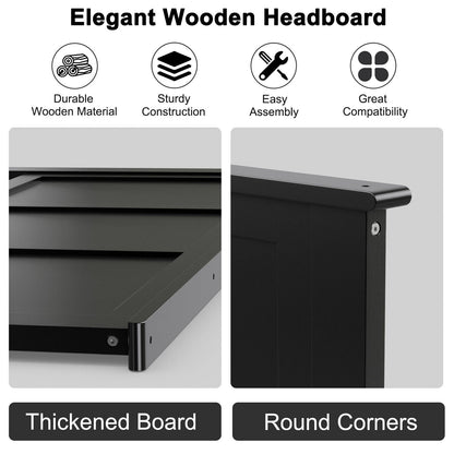Full Wood Headboard Flat Panel with Pre-drilled Holes and Height Adjustment
