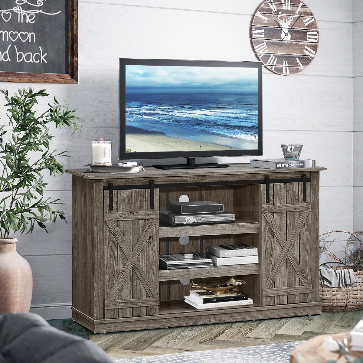 Sliding Barn TV Stand Console Table