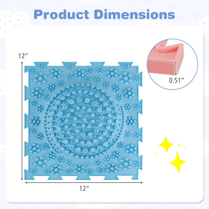 Interlocking Sensory Mats 6-Piece Set with Textured Surfaces