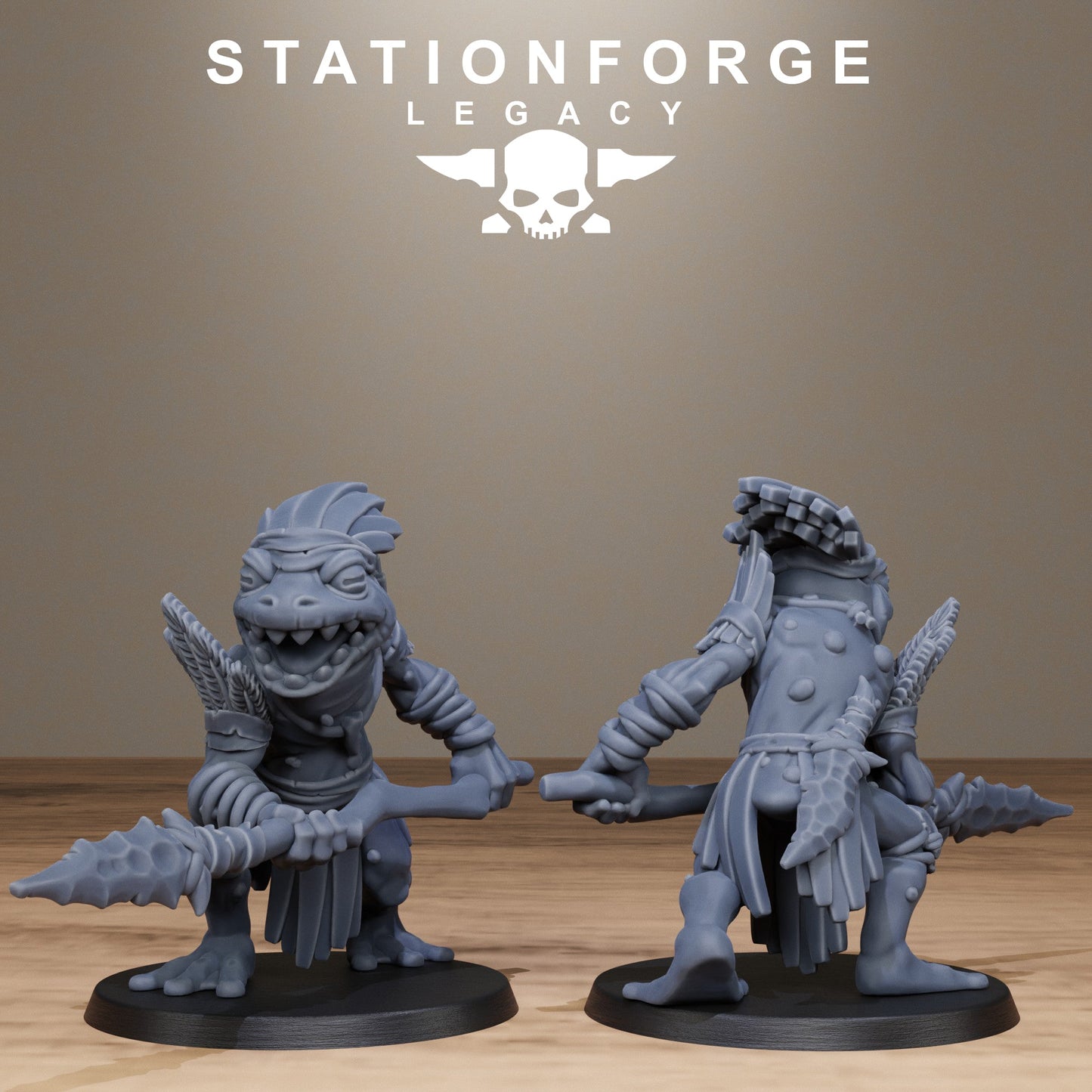 3D Printed Bogkin Spearmen by StationForge Miniatures