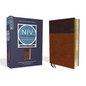 NIV Study Bible, Fully Revised Edition, Large Print, Leathersoft, Brown, Red Letter, Comfort Print - Imitation Leather