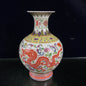 Antique Old Dragon And Phoenix Pattern Ceramic Crafts Vase Ornaments
