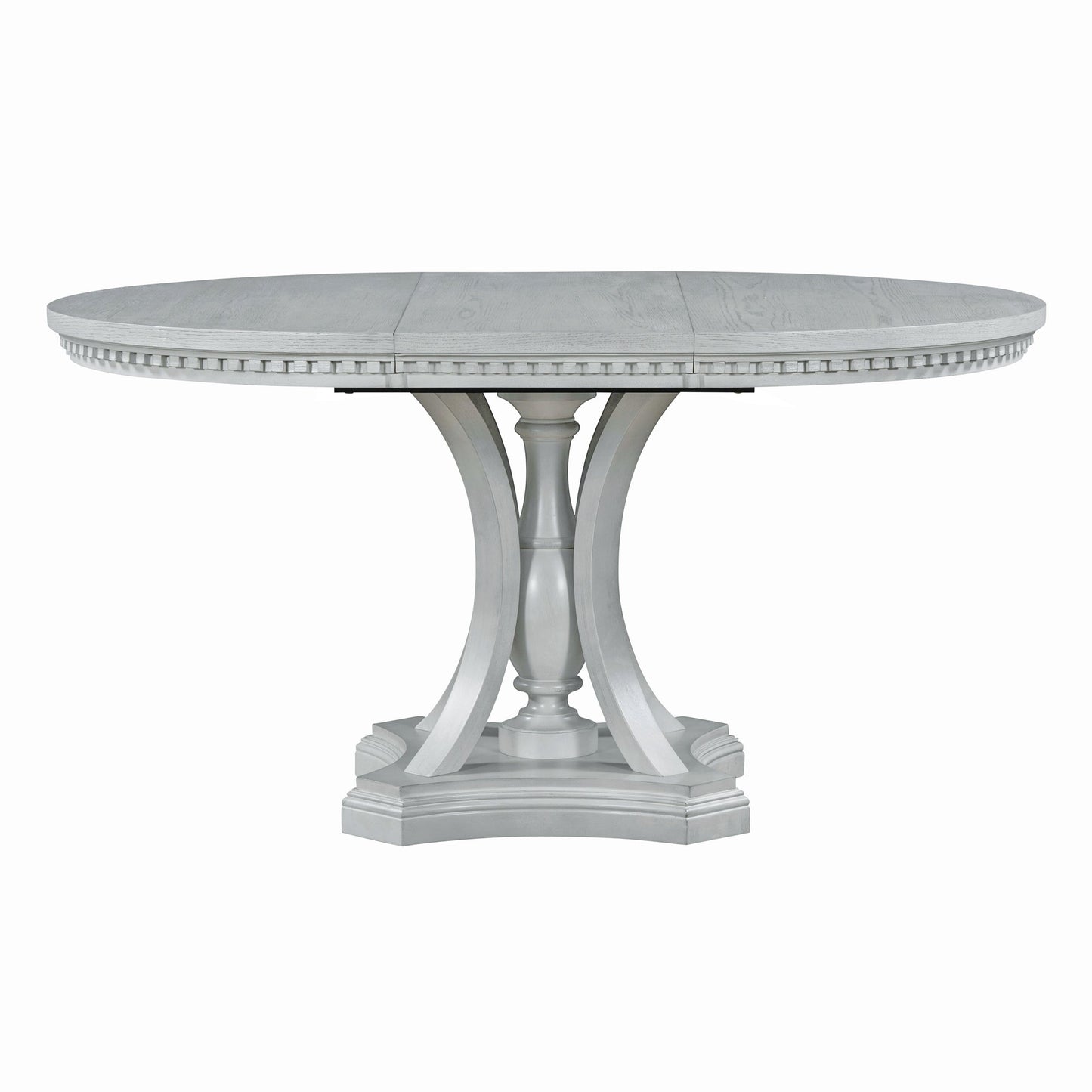 Retro 5-piece Dining Set Extendable Round Table and 4 Chairs for Kitchen Dining