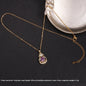 Purple Zircon Necklace Female With Hearts Pendant Ornaments