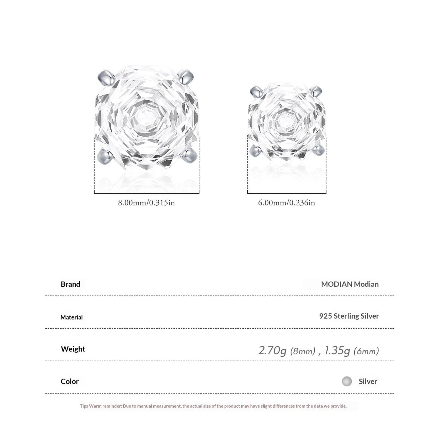 Basic Rose-cut Sparkling Diamond Stud Earrings Unisex Accessory