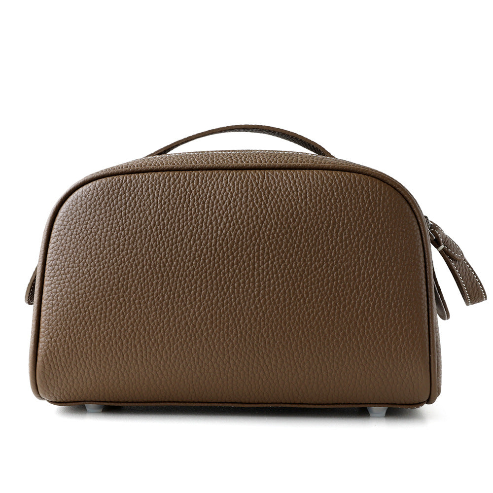 New Arrival Genuine Leather Portable Travel Toiletry Bag, Womens Cosmetic Case