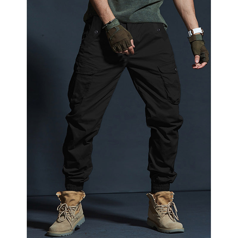 Mens Slim-fit Multi-pocket Work Trousers