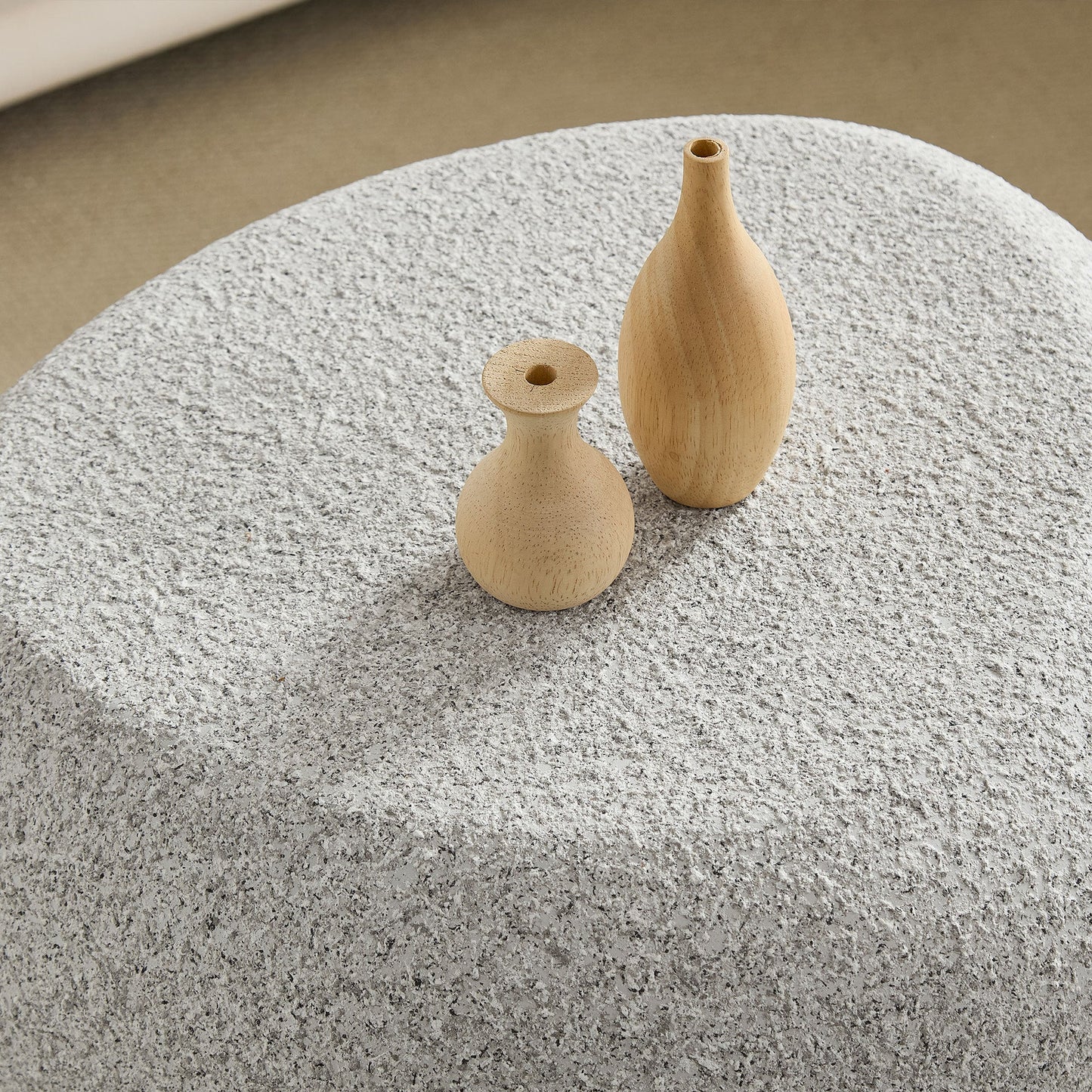 19.29 in Fiberglass Side Table, Scratch-Resistant, Waterproof, Living Room