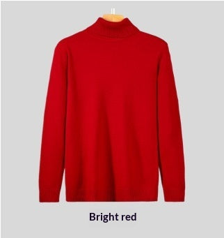 Mens Loose-fitting Warm Turtleneck Knit Sweater