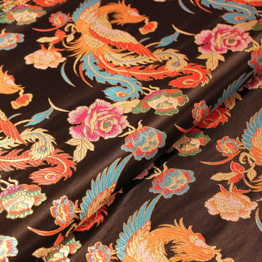 The Imperial Threads: Phoenix & Dragon Embroidered Cheongsam Fabric