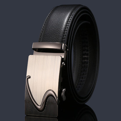 Mens Genuine Leather Belt With Automatic Buckle