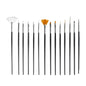 Nascita Nail Brush Set - 15 Piece Black Nail Brushes for Nail Care & Art - Professional Nail Art Supplies
