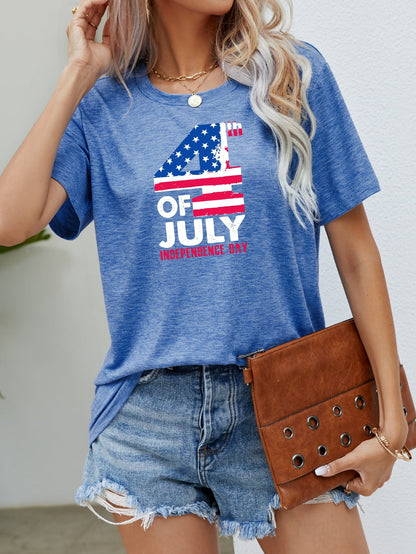 USA Flag Graphic Tee for Women