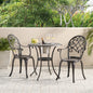 Outdoor Bistro Set Cast Aluminum Copper 3 Piece Ice Bucket Table 2 Chairs