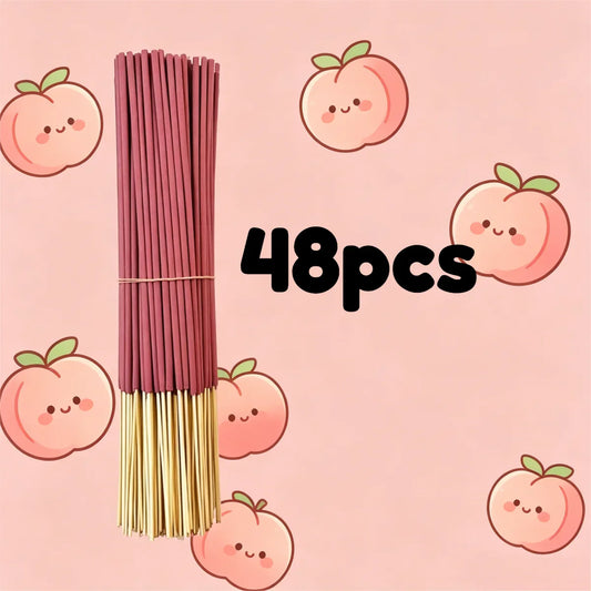 48 Pieces Natural Wooden Aromatherapy Sticks Sweet Peach Fragrance Fresh and Pleasant Scent