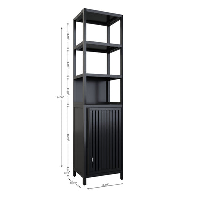 Storage Cabinet With Tall Tower, Multifunctional For Bathroom