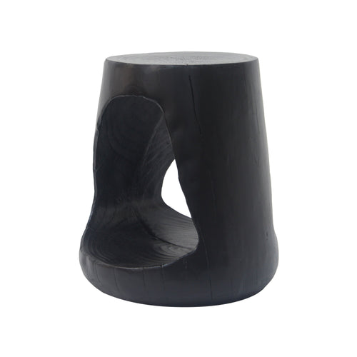 MGO Hollow Side Table Wood-Like Texture Black