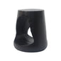 MGO Hollow Side Table, Wood-like Texture, Black, Durable Weather Resistant