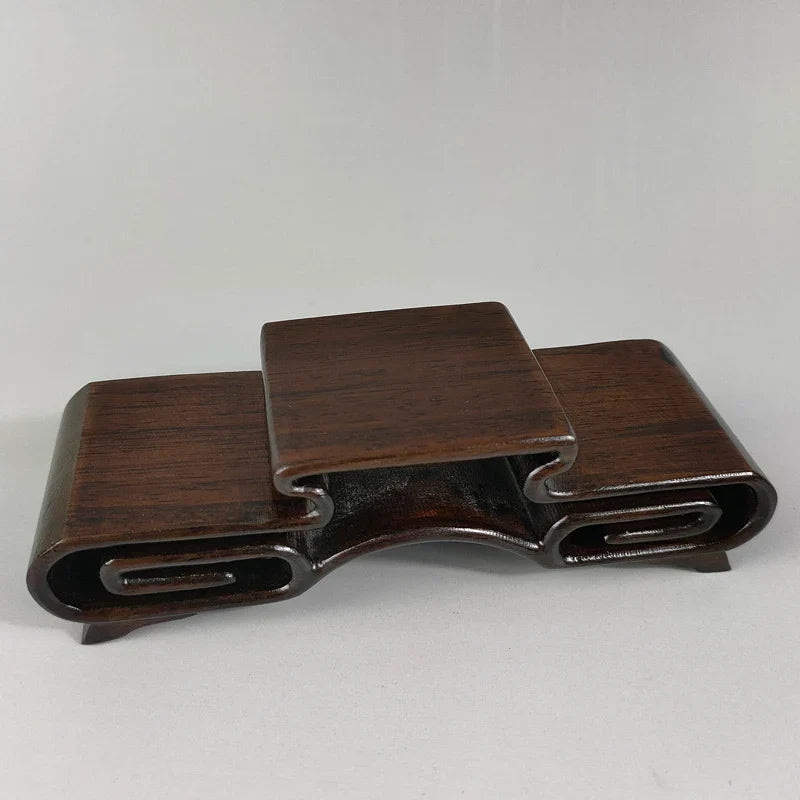 Handmade Wood Triple Display Stand – Snuff Bottles & Figurines