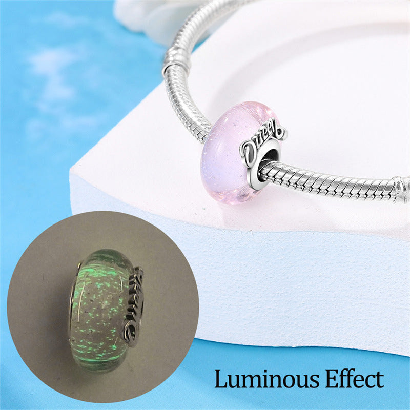 DIY Ocean Rose Glass Pendant Beaded Bracelet Accessories