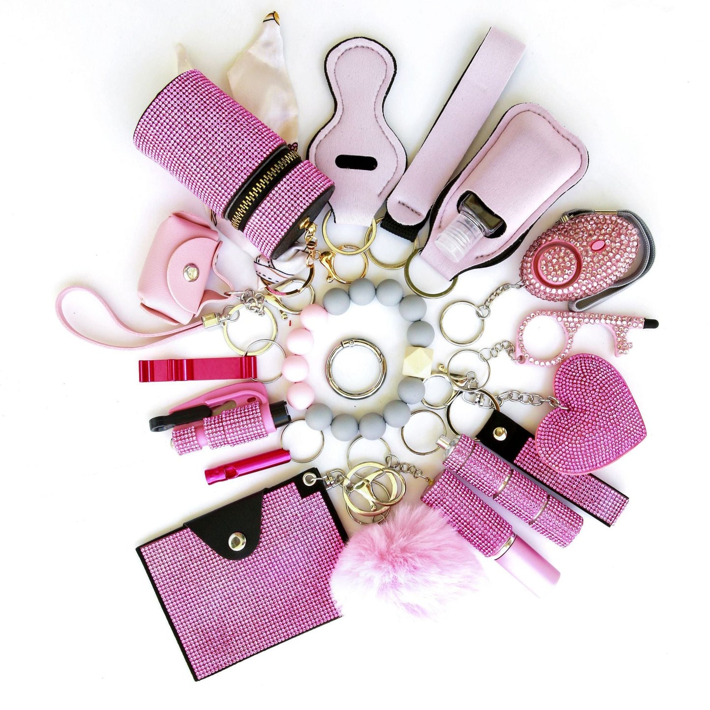 19-Piece Multifunctional Safety Defense Keychain Set