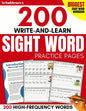 200 Write-and-Learn Sight Word Practice Pages: Learn the Top 200 High-Frequency Words Essential to Reading and Writing Success (Sight Word Books) - Paperback
