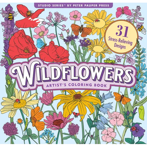 Wildflowers Adult Coloring Book (31 One-Sided Designs on Thick Paper) - Paperback