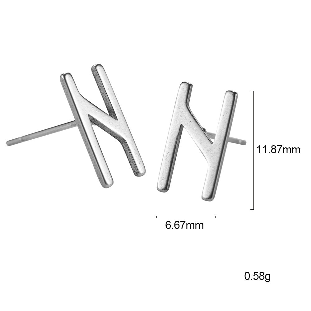 Nordic Rune Letter Earrings Made Of Stainless Steel
