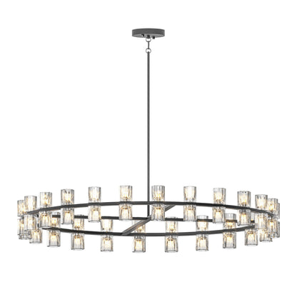 Chandelier Crystal LED 48 In Luxury Black Modern Living Dining Room