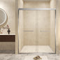 56-60in x 72in Aluminum Frame Double Sliding Shower Door, Brushed Nickel, 6mm