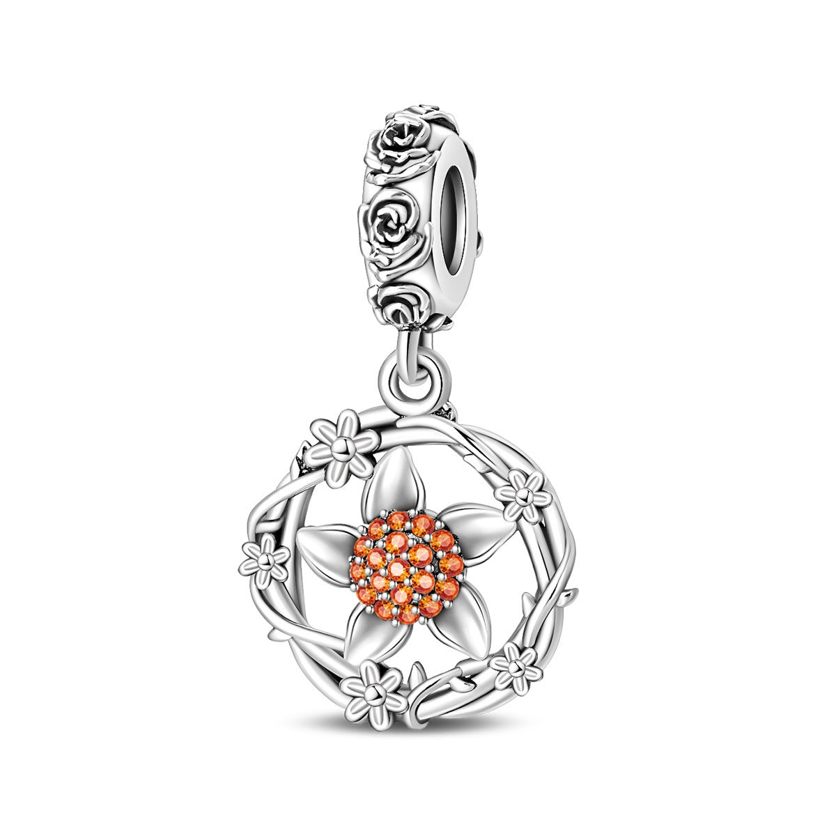 Sunflower-shaped Copper Bead Pendant Bracelet Accessory