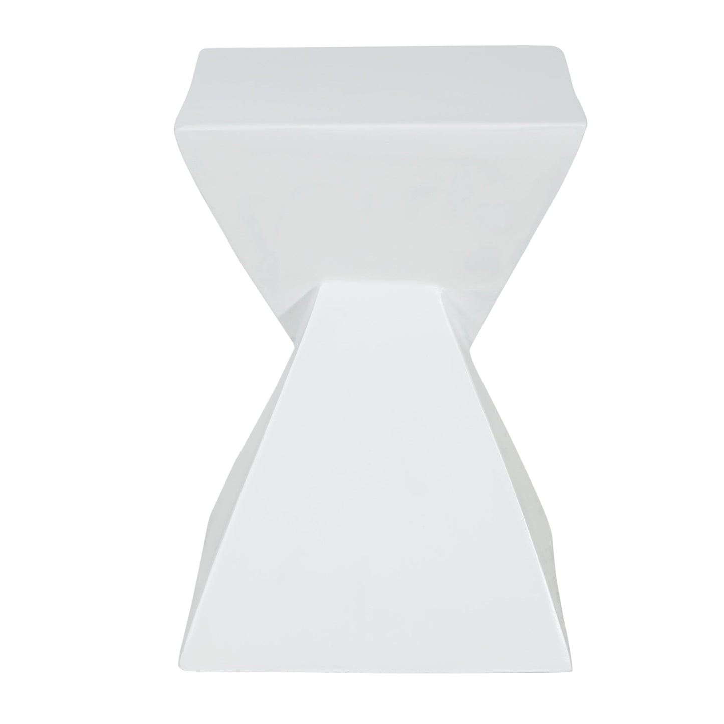 MGO X Design Side Table, White, Indoor Outdoor, 18 in H, 12.5 in Square Base