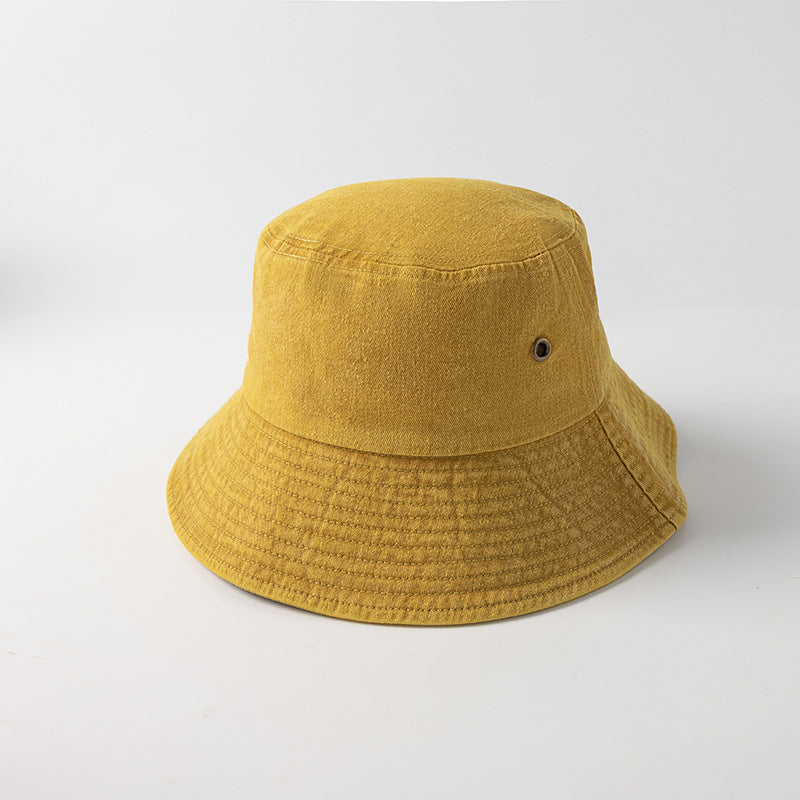 Personalized Distressed Simple Solid-Colored Bucket Hat