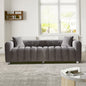 Sofa Modular Velvet Teddy Gray 3 Seat Metal Legs 87 In 750 LB