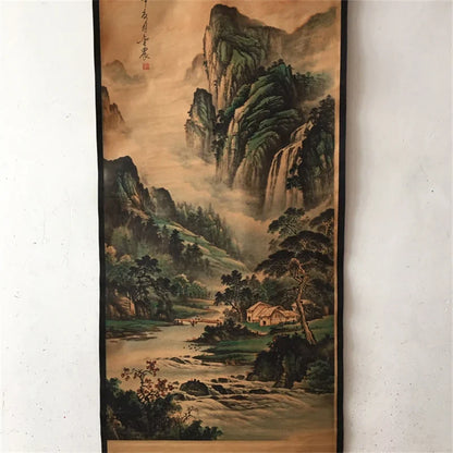Chinese Landscape Scroll – Jin Nong Style Hanging Painting