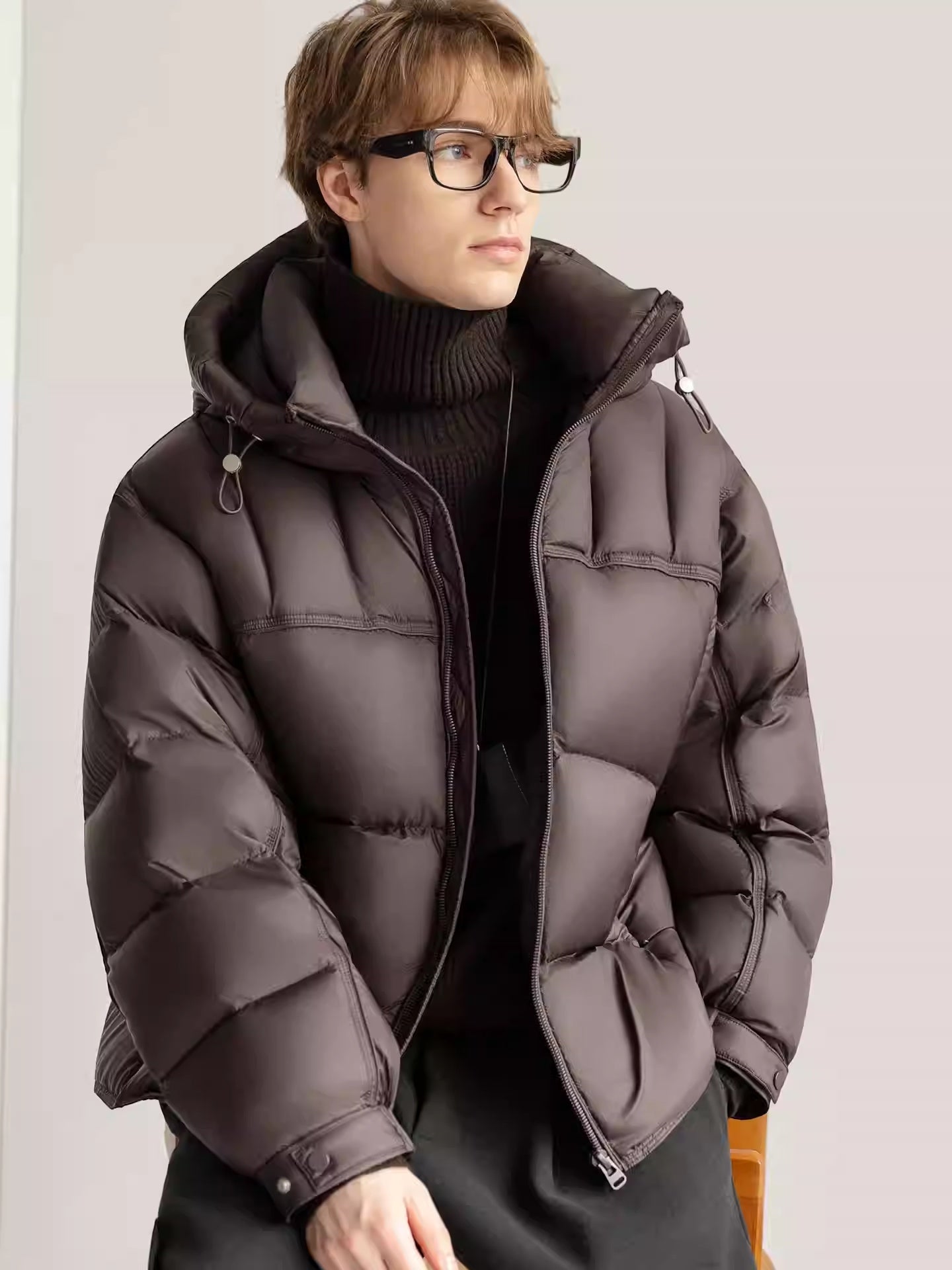 White Duck Down Stylish Thick Hooded Down Jacket