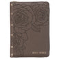 KJV Bible Compact Faux Leather LP Gray W/Zipper - Leather