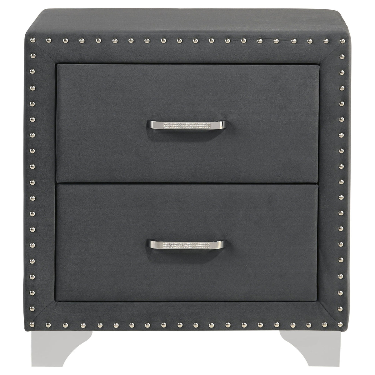 Melody Upholstered 2-drawer Nightstand Grey