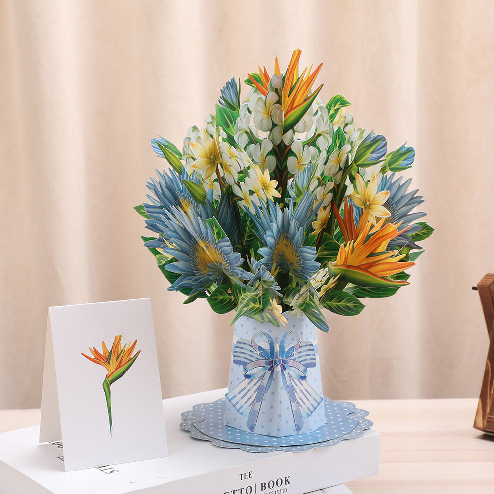 3d Stereoscopic Greeting Cards Creative Bouquet Stereoscopic Greeting Cards