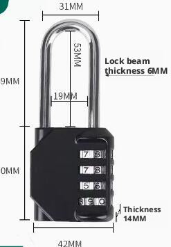 Mechanical combination lock-medium-black