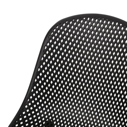 Accent Chair Minimalist Polypropylene Black Perforated Diamond Mesh 18.5x22 In