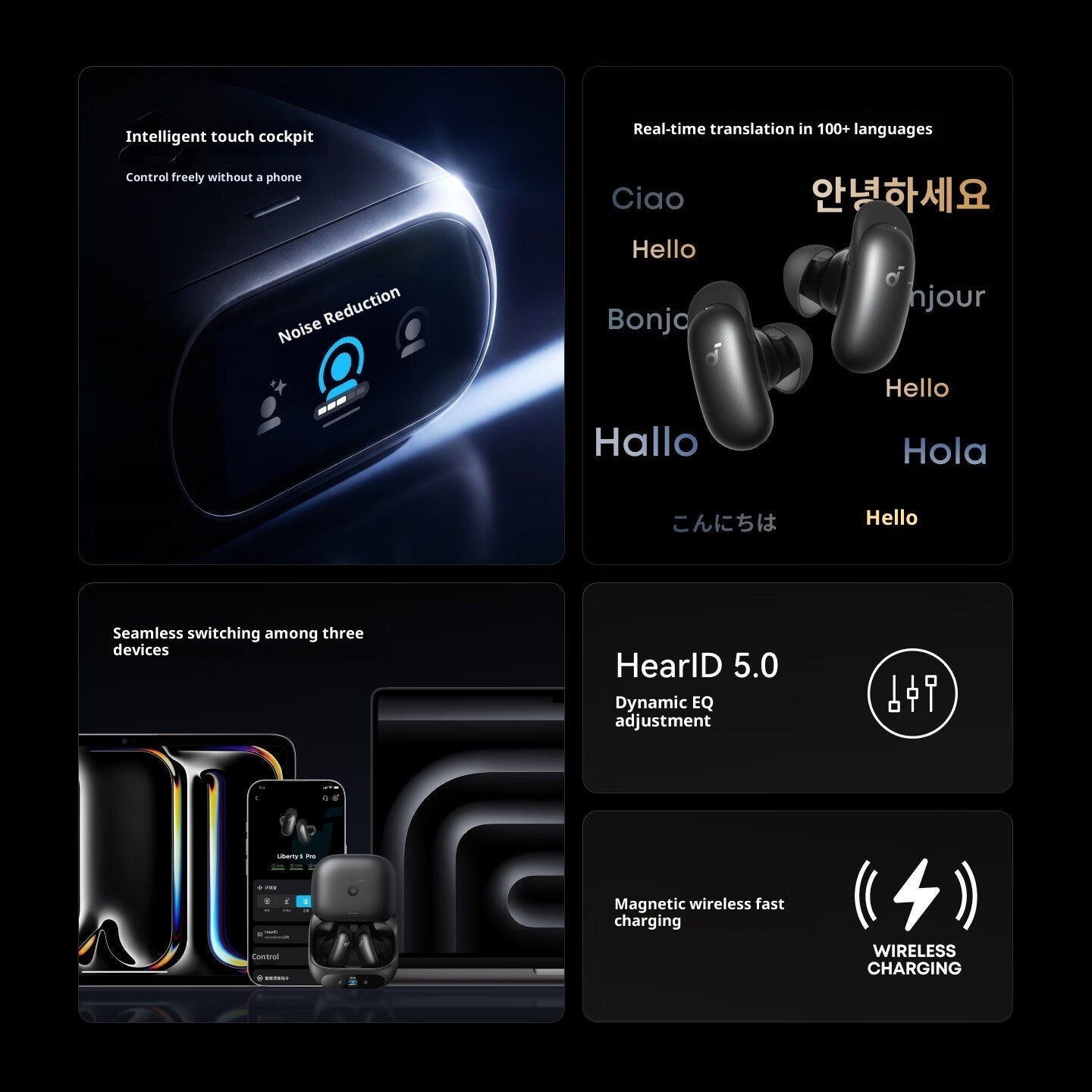 AI-powered Noise-canceling Bluetooth Headphones