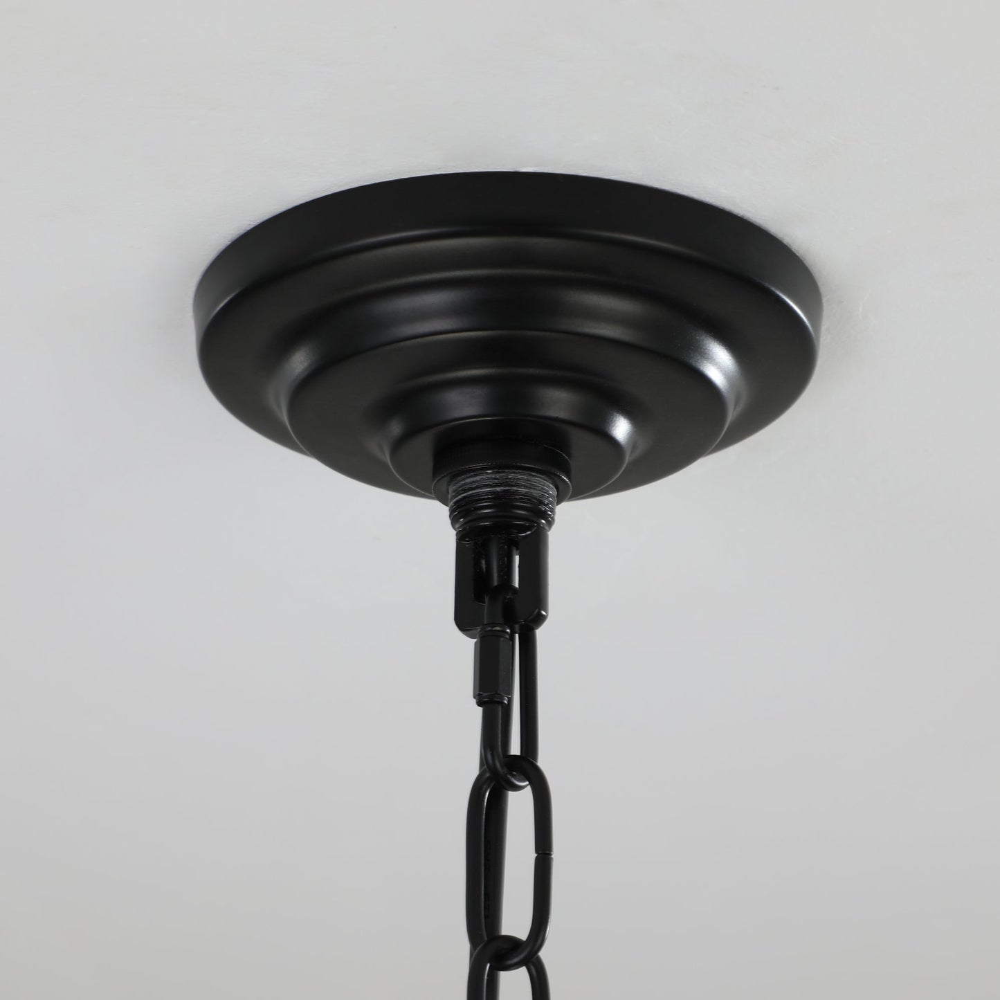 Chandelier 8-Light Black Chrome Geometric Industrial Metal Pendant 18 In