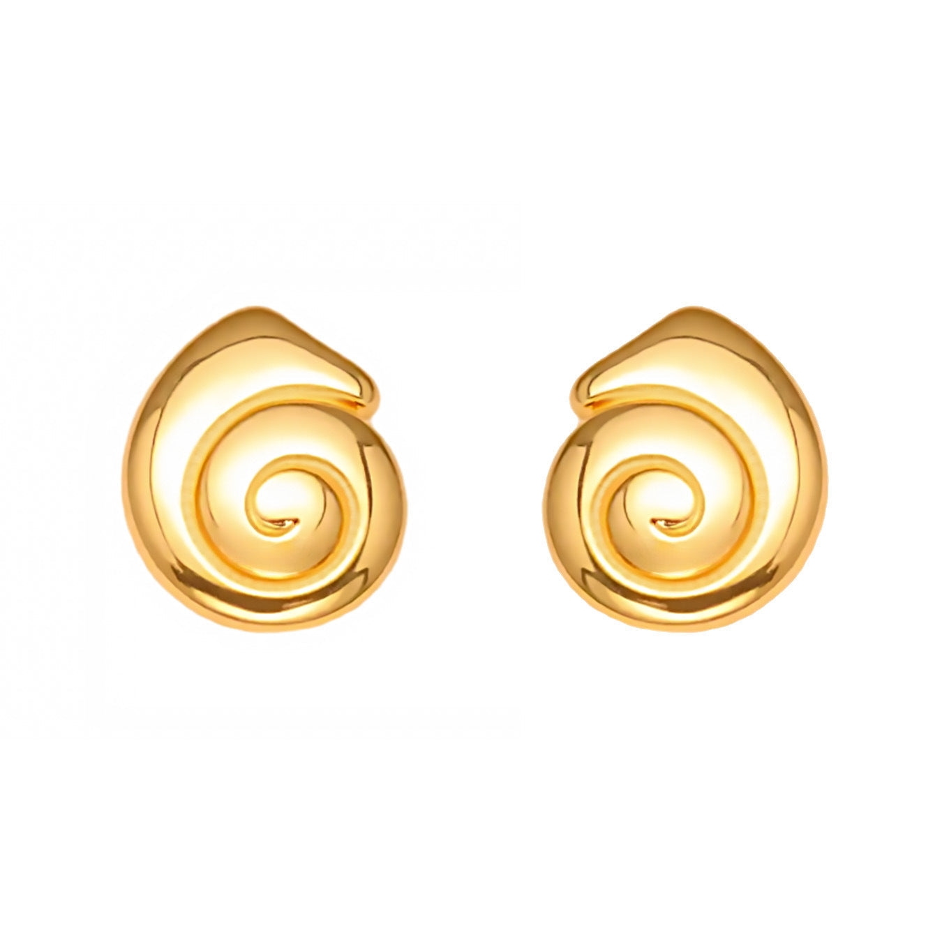 18k Gold-plated Delicate Snail-shell Stud Earrings